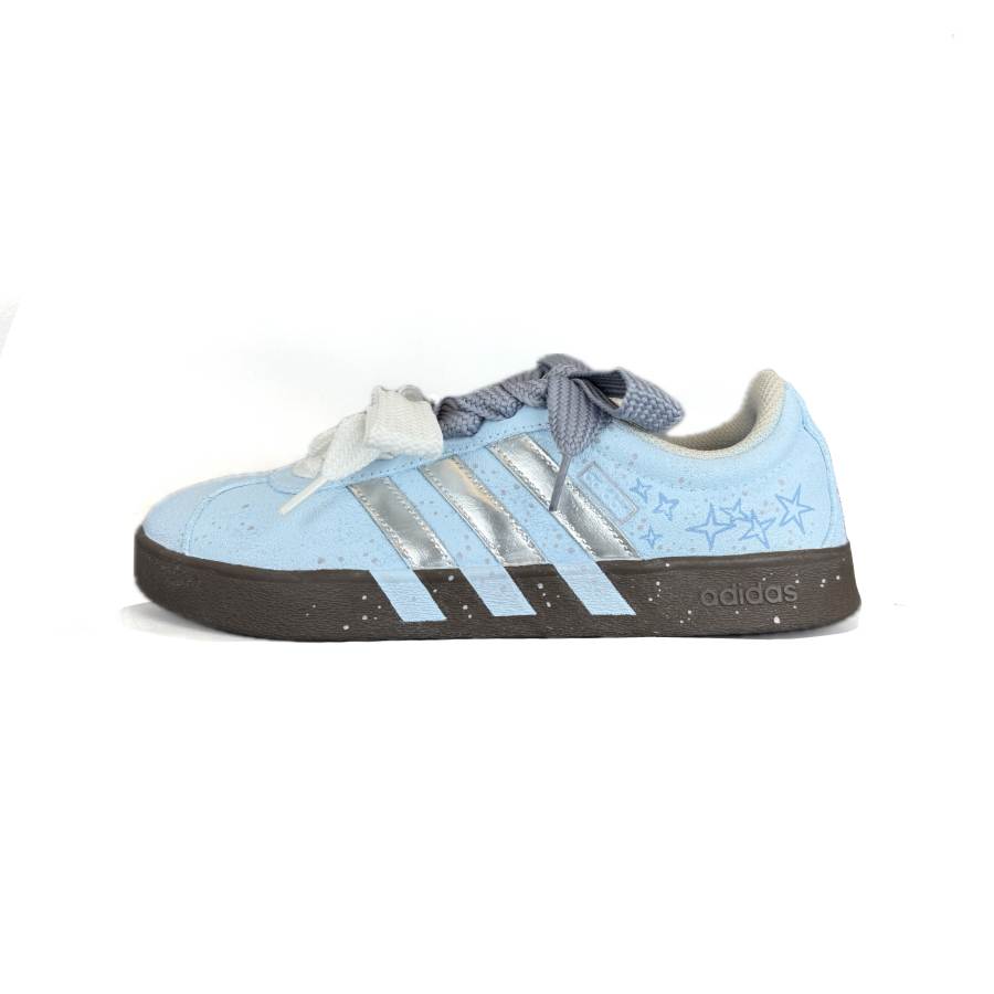Adidas Adidas VL COURT 2.0 Cushioning, Wear Resistant Low top Skateboard Shoes Unisex Blue Silver