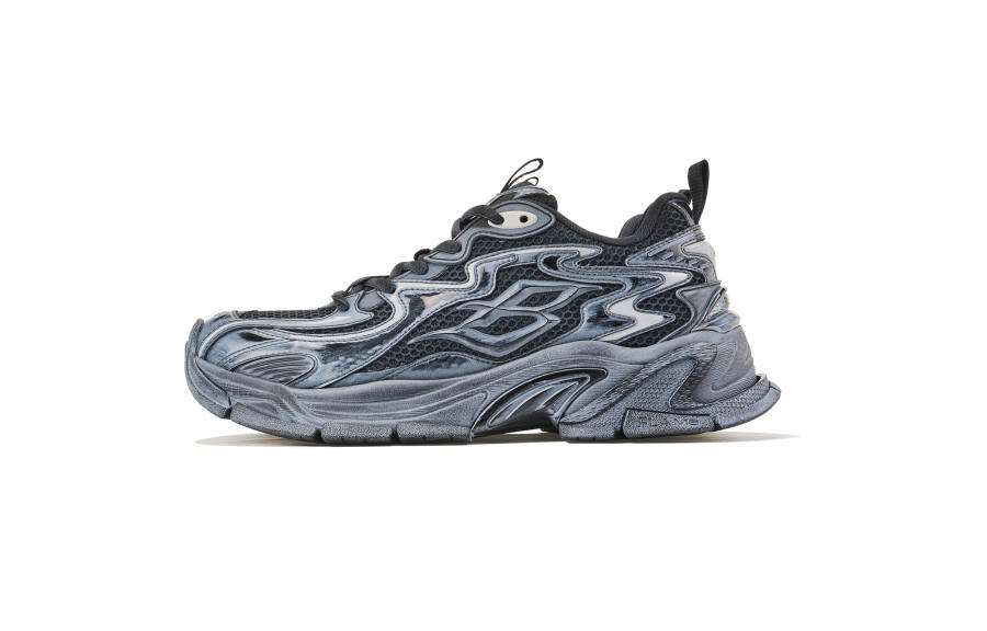 BLIND402 Mesh Cushioning Slip Resistant Abrasion Resistant Breathable Low top Running Shoes Unisex Black Gray