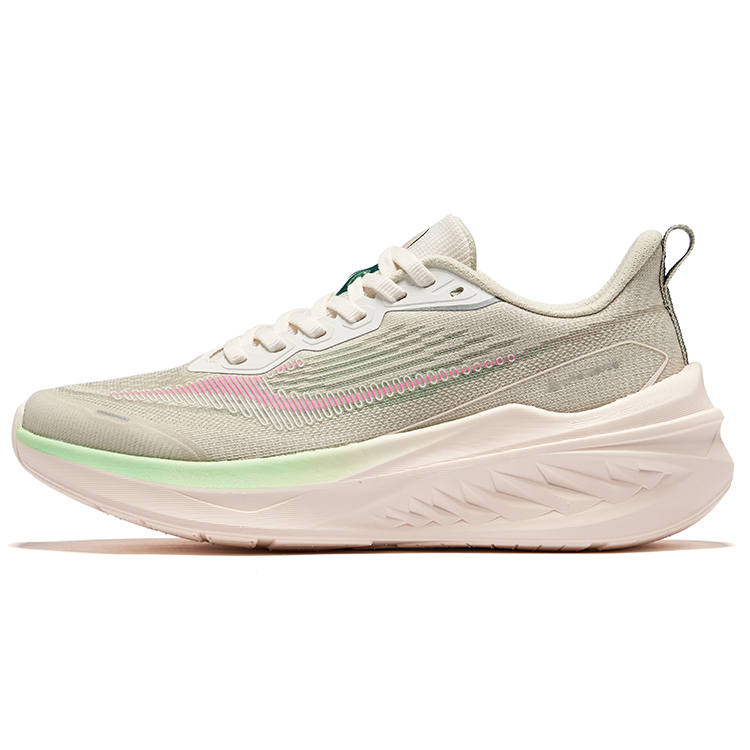 Erke Cushioning Abrasion Resistant Rebound Low top Casual Running Shoes Women's White Green