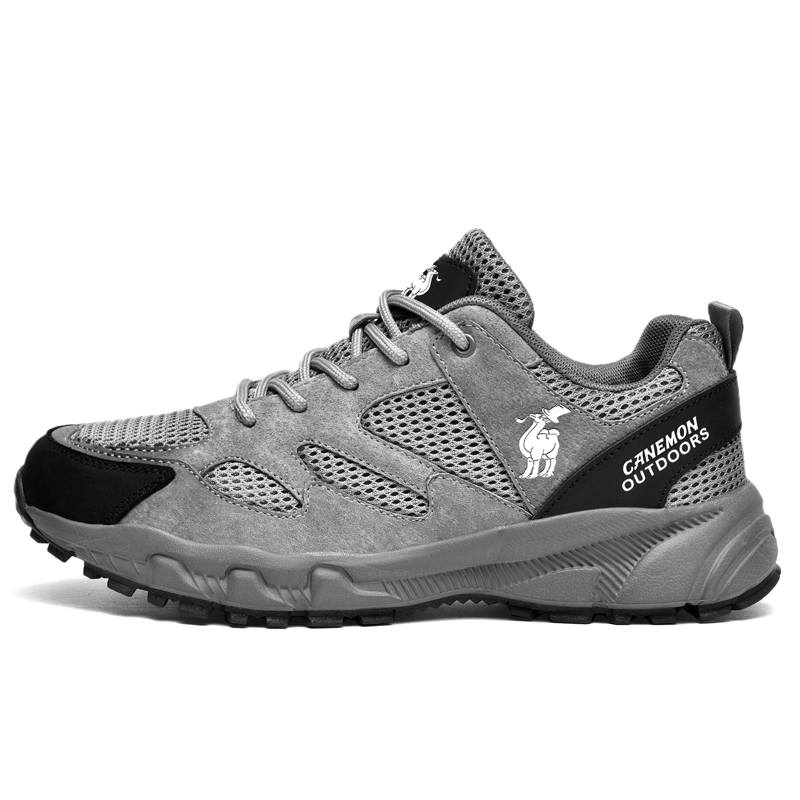 LINGHANGLUOTUO Outdoor Shoes Men's Low Top Beige/Gray