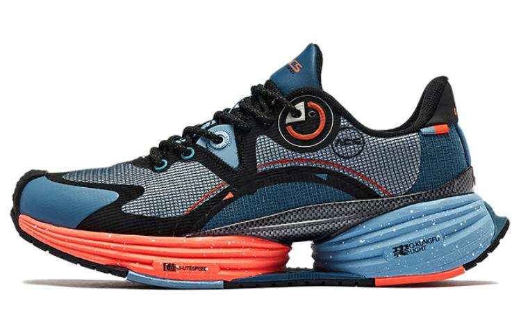 QIAODAN Comfortable And Breathable Abrasion Resistant Running Shoes Men's Blue Orange