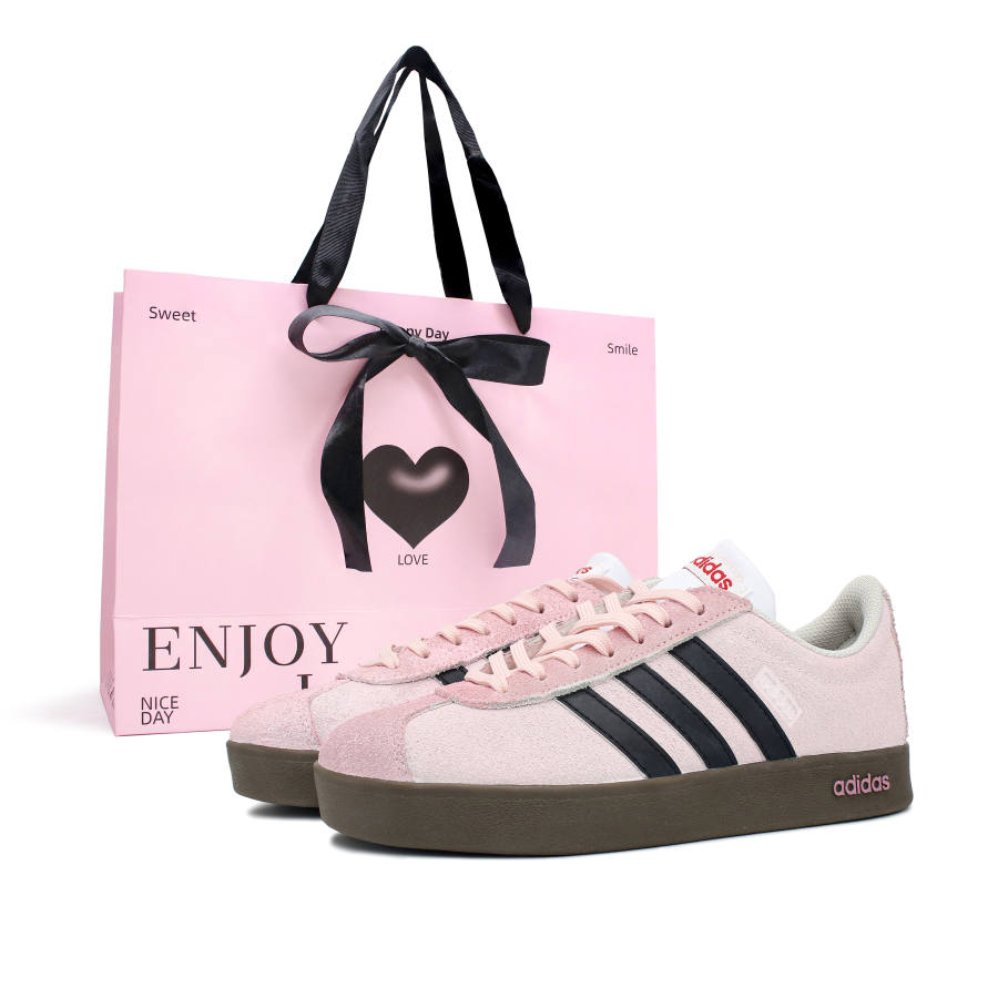 Adidas Neo VL Court 2.0 Wear resistant And Lightweight Low top Skateboard Shoes Unisex Light Pink