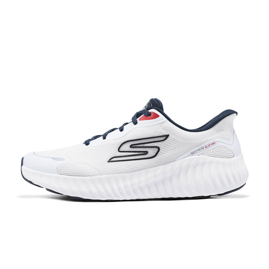 Skechers GO RUN NOW Fabric Low top Running Shoes Men's White Blue