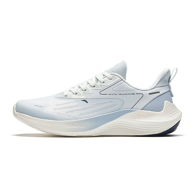 Anta New Stinger Soft Sole Fabric Cushioning Slip Resistant Lightweight Low top Running Shoes Men's Gray Blue