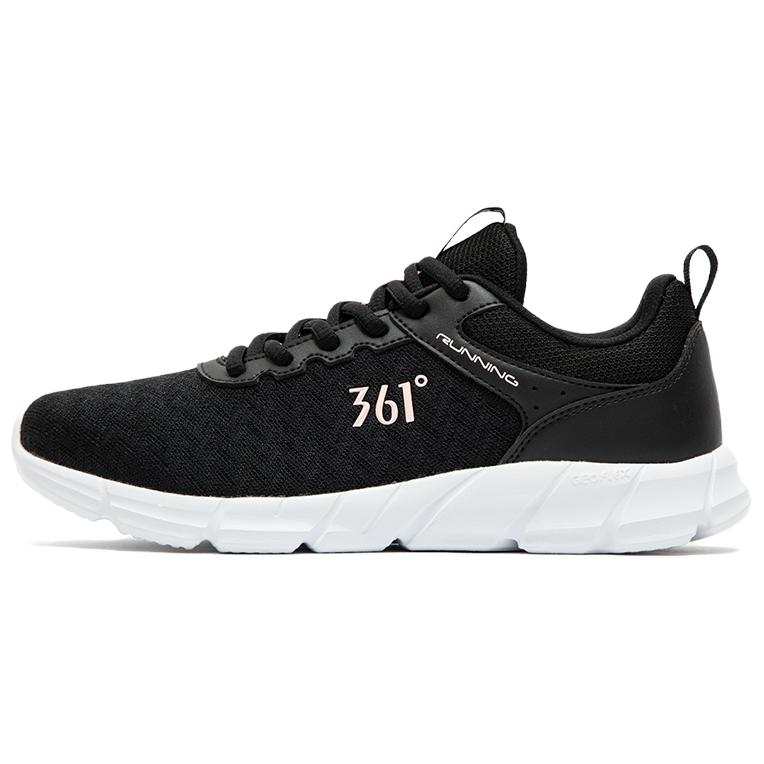 361° Low top Sprint Running Shoes Women's Obsidian Black 361 Degrees White
