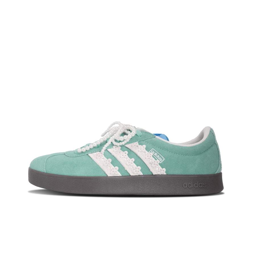 Adidas Adidas VL COURT 2.0 Pearl Lace Slip Resistant Slip Resistant Low top Skateboard Shoes Unisex Emerald