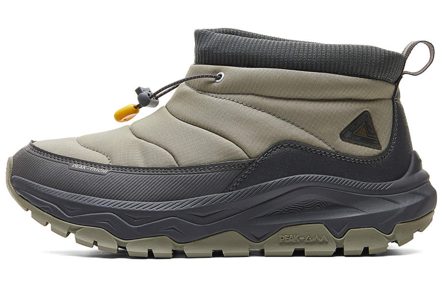 PEAK Cushioning Slip Resistant Abrasion Resistant Breathable Coverage Thermal Mid top Outdoor Shoes Men's Gray Cyan