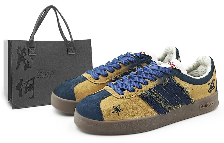 Adidas Adidas VL COURT 2.0 Cushioning, Wear Resistant Low top Skateboard Shoes Blue Brown