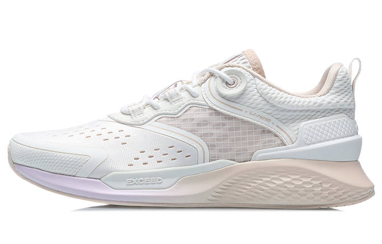 Li-Ning Li Ning Slip Resistant Abrasion Resistant Low top Running Shoes Women's Mist White