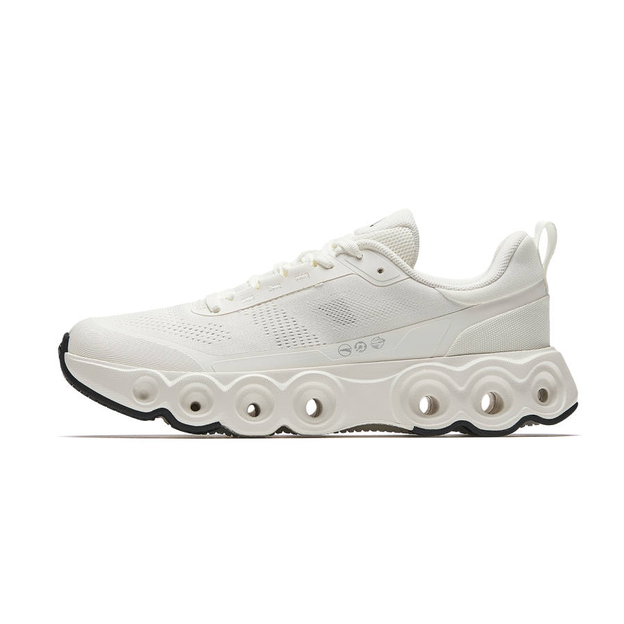 Anta Energy Ring Textile, Rubber Low top Running Shoes Women's Ivory White