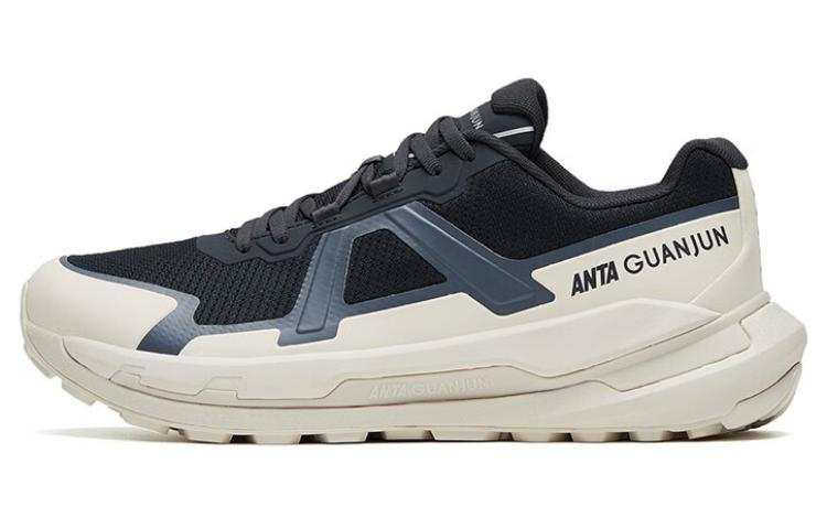 Anta Fabric Slip Resistant Abrasion Resistant Slip Resistant Abrasion Resistant Low top Running Shoes Men's Black White