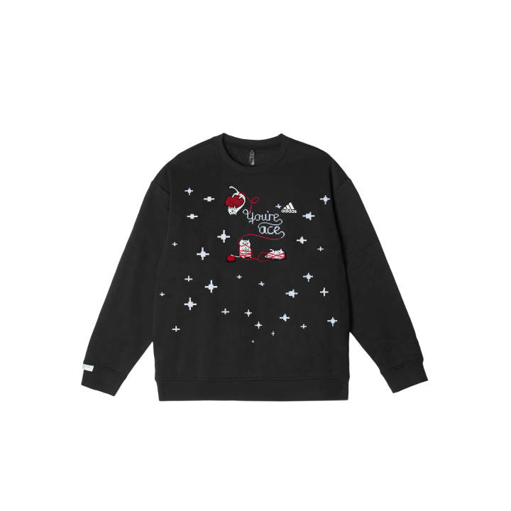 Adidas Adidas LABEL Sweatshirts Unisex Black Crew Neck Thickened