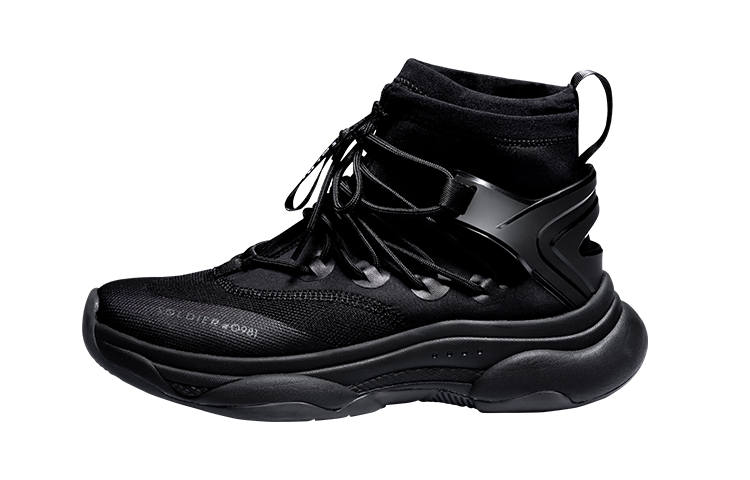 Monster Guardians Comfortable Cushioning Slip Resistant Abrasion Resistant High top Casual Running Shoes Men's Black