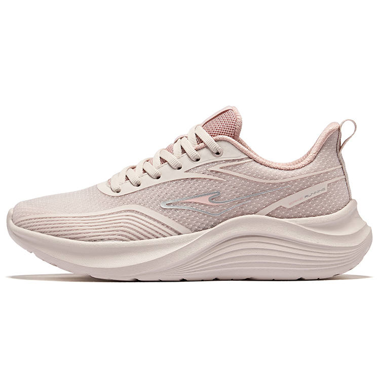 Erke Fabric Cushioning Rebound Cushioning Rebound Low top Casual Running Shoes Women's Painted Gray Clay Pink
