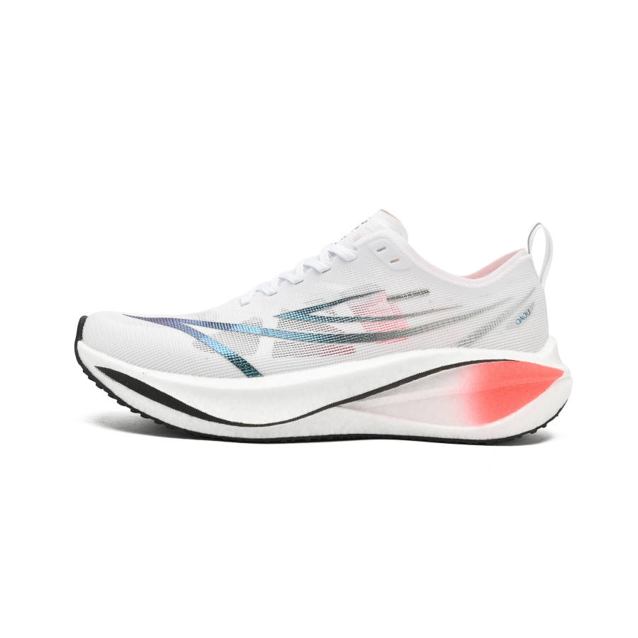 OAOU Low top Running Shoes Unisex White Peach Red
