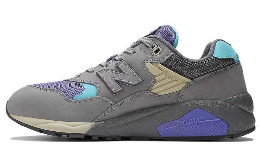 New Balance New Balance NB 580 Comfortable Abrasion Resistant Abrasion Resistant Low top Casual Running Shoes Unisex Gray Purple