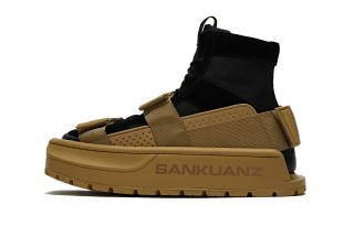 SANKUANZ Chunky Sneakers Men's High Top Brown Black