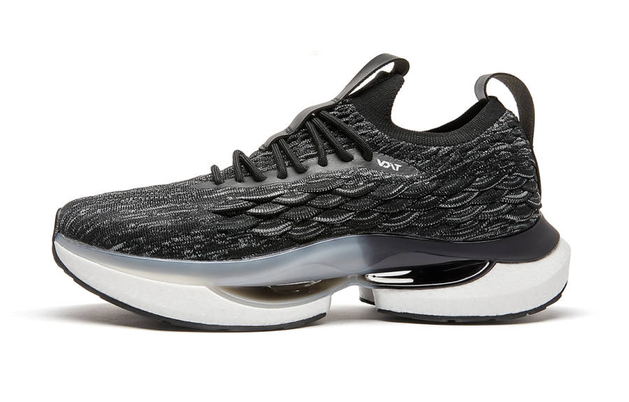 VOIT Slip Resistant, Abrasion Resistant, Breathable Low top Marathon Long Distance Running Shoes Unisex Black