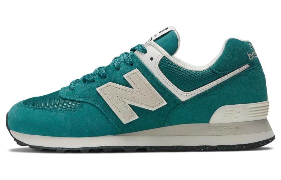 New Balance New Balance NB 574 Vintage Leather Cushioning Abrasion Resistant Low top Running Shoes Unisex Green Gray