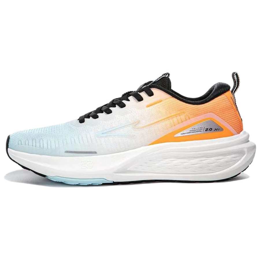 Erke Cushioning Slip Resistant Low top Running Shoes Men's White Orange