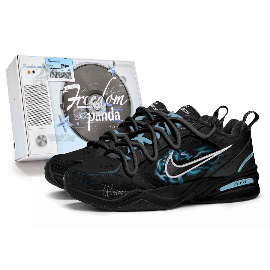 Nike Nike Air Monarch 4 Freedom Panda, Box, Jellyfish Blue Slip Resistant Abrasion Resistant
