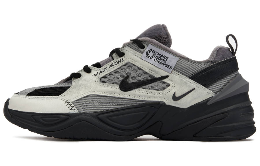Nike Nike M2K Leather Slip Resistant Abrasion Resistant Low top Chunky Sneakers Men's Black Gray