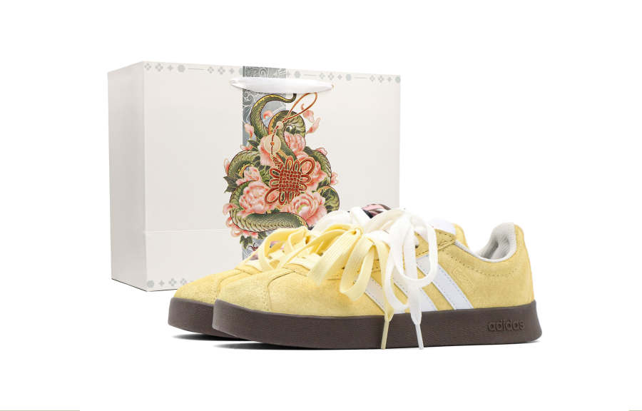 Adidas Adidas Nichang Slip Resistant Abrasion Resistant Low top Skateboard Shoes White Yellow