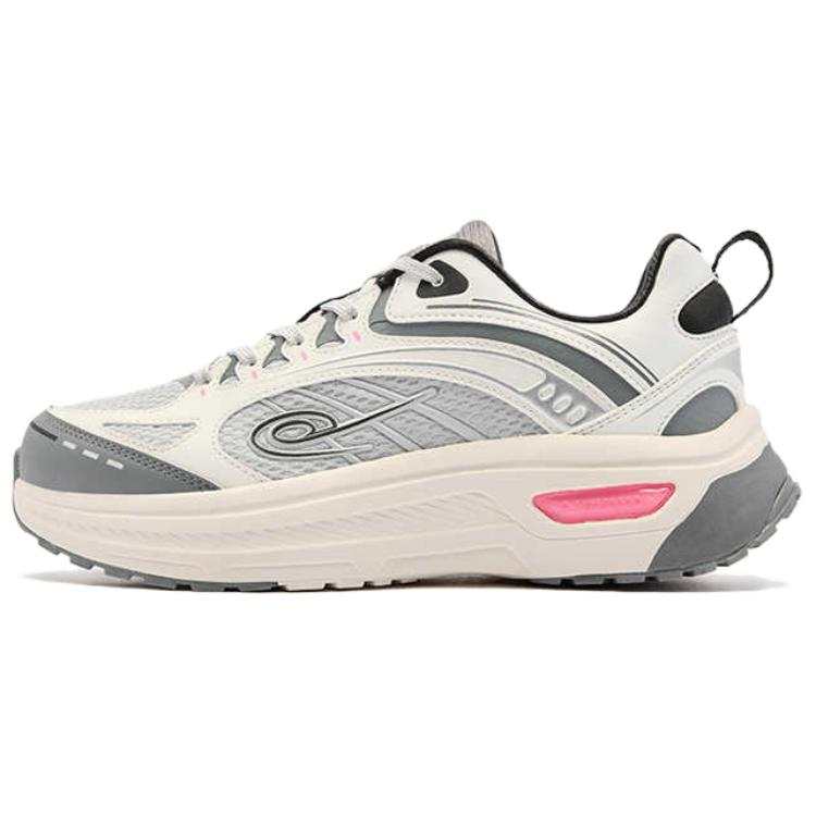 QIAODAN Cushioning Breathable Lightweight Low top Long Distance Running Shoes Women's White Gray