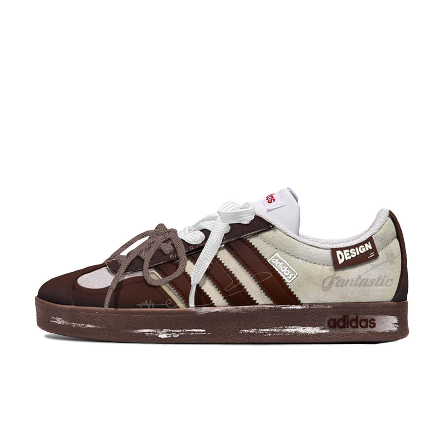 Adidas Adidas VL COURT 2.0 Low top Skateboard Shoes Unisex Beige Brown
