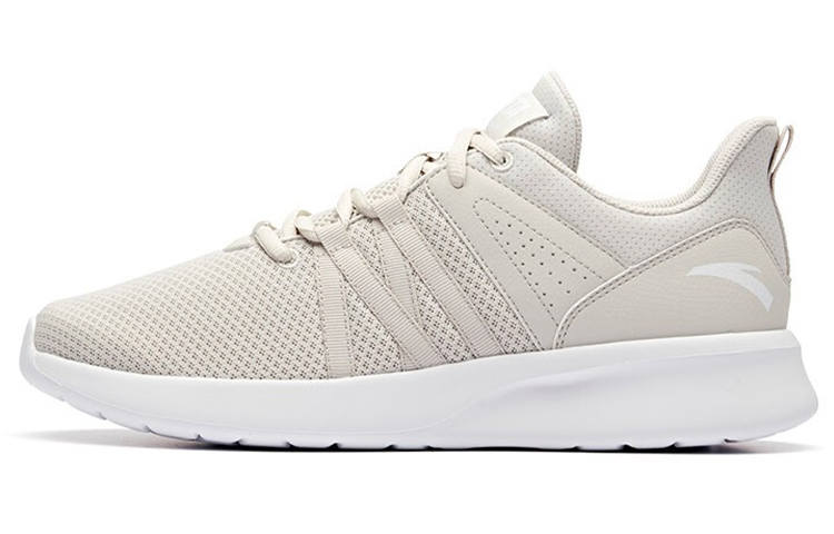 Anta Running Collection Textile, Synthetic Leather Breathable And Lightweight Low top Running Shoes Men's Gray White