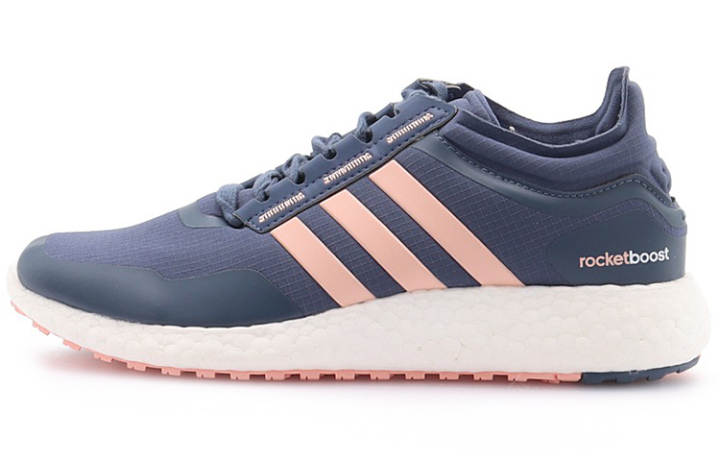 Adidas Adidas Rocket Boost Fabric Cushioning Low top Running Shoes Women's Ink Blue Pink