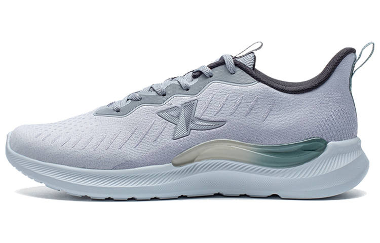 XTEP Synthetic Leather Cushioning Breathable Abrasion Resistant Slip Resistant Low top Running Shoes Men's Gray