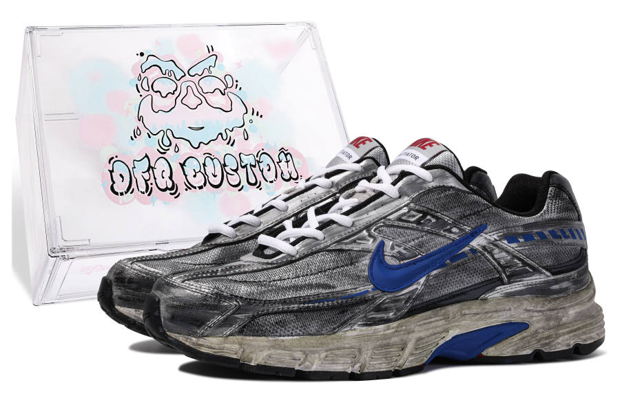 Nike Nike Initiator Fabric Abrasion Resistant Abrasion Resistant Low top Running Shoes Men's Silver Gray Blue