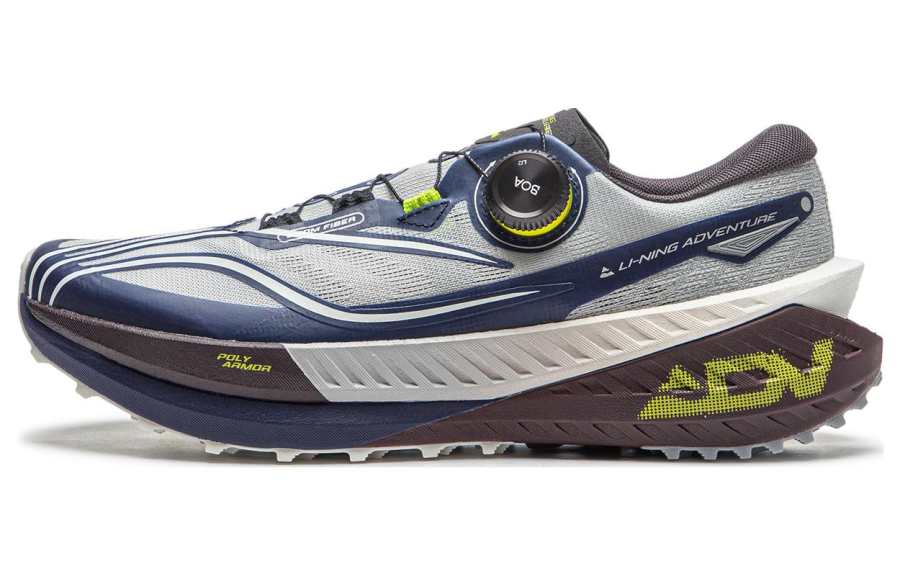 Li-Ning Li Ning De Lucas PRO Cushioning Slip Resistant Abrasion Resistant Low top Running Shoes Men's Gray Blue