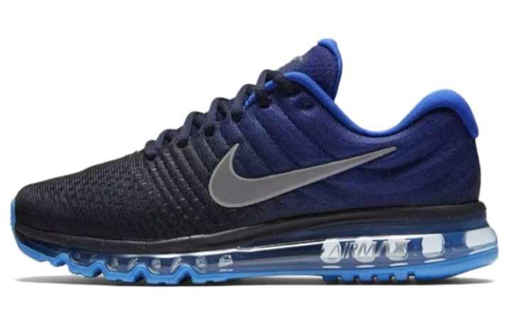 Nike Nike Air Max 2017 Cushioning Abrasion Resistant Cushioning, Wear Resistant Low top Running Shoes Men's Blue Black