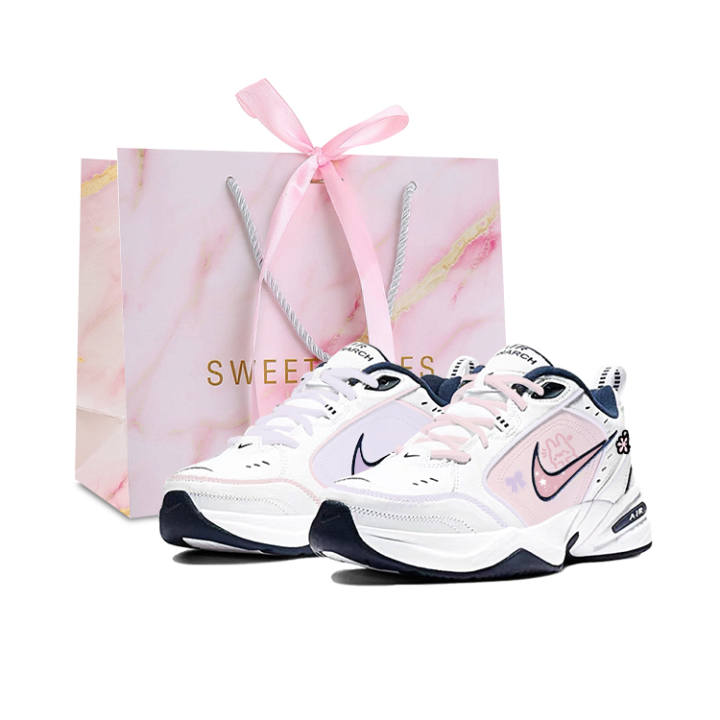 Nike Nike Air Monarch 4 Slip Resistant And Abrasion Resistant Coverage Low top Chunky Sneakers Unisex Pink Purple