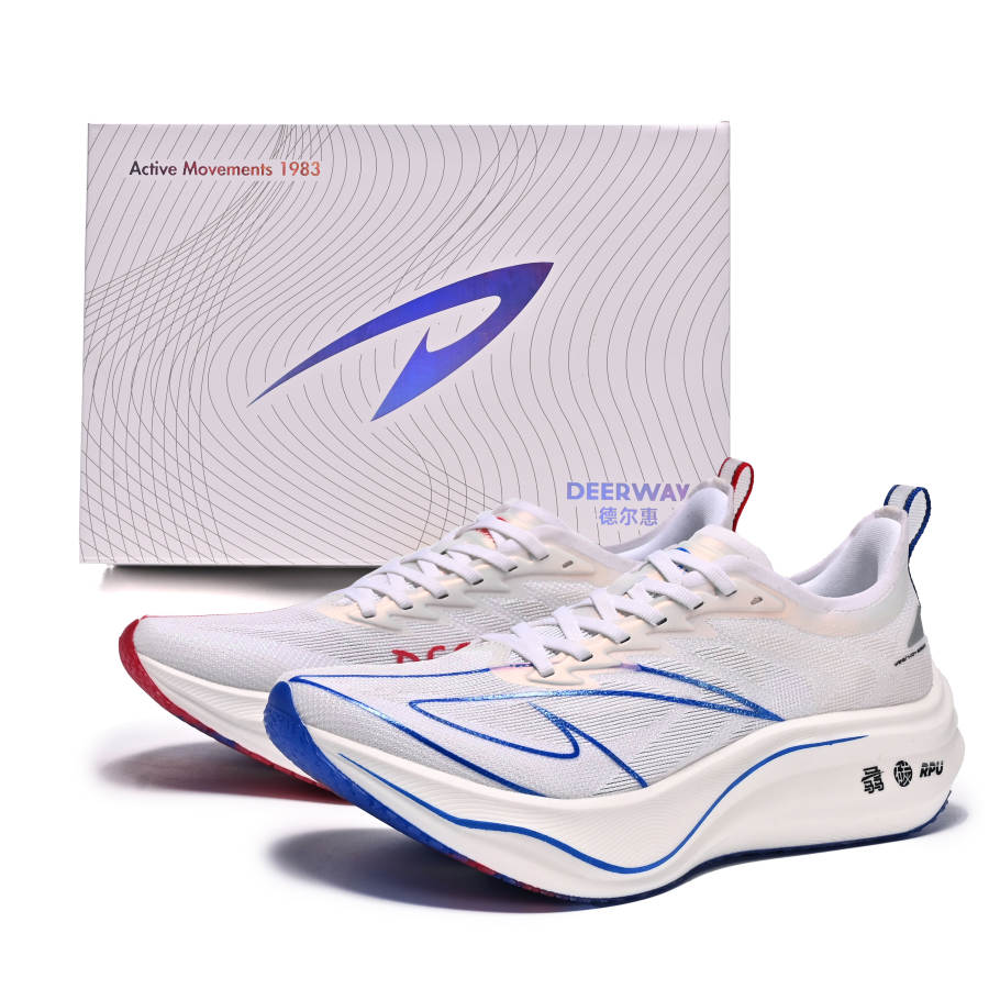 DEERWAY Running Shoes Unisex Red Blue Mismatched