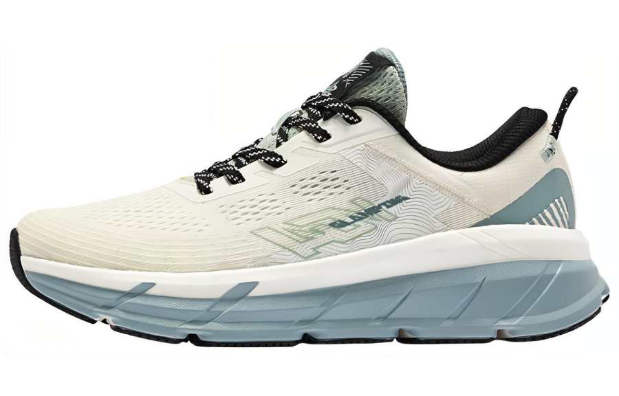 QIAODAN Sports Cushioning Low top Running Shoes Men's Ivory Mountain Shadow Green