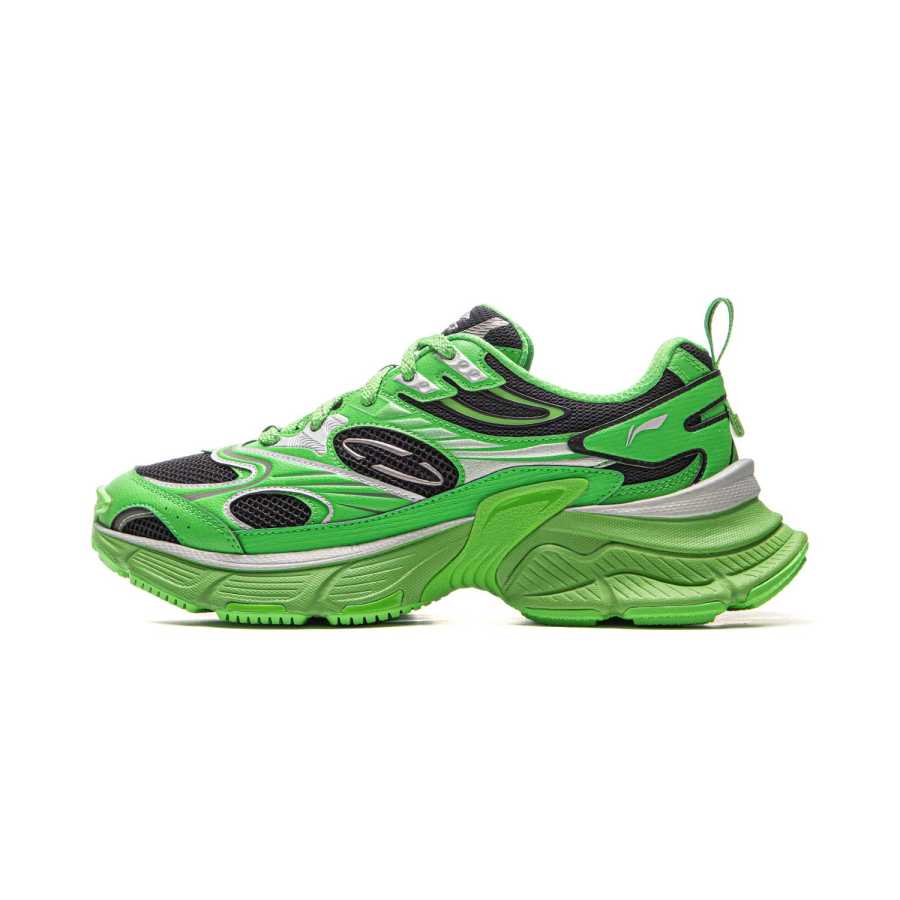 Li-Ning Li Ning Xingji Cushioning Slip Resistant Abrasion Resistant Breathable Low top Chunky Sneakers Men's Green