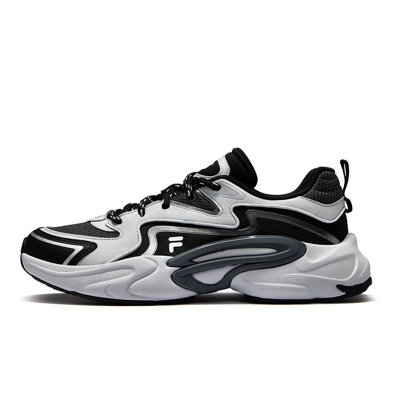 FILA FUSION Textile, Synthetic Leather Low top Running Shoes Men's Black Gray
