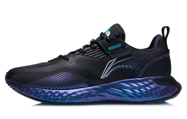 Li-Ning Li Ning Cloud Shield Fashion Abrasion Resistant Breathable Low top Running Shoes Men's Black Blue