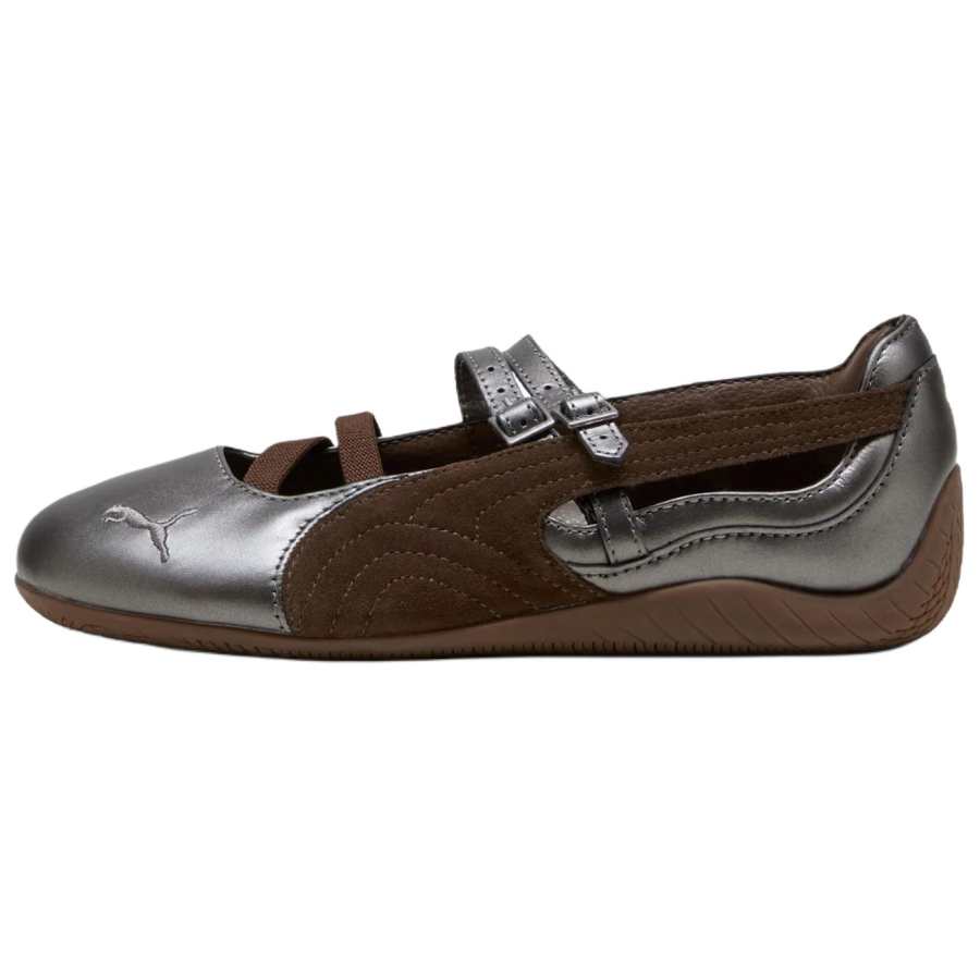 PUMA Speedcat Flat Mary Jane Shoes Women's Silver Brown