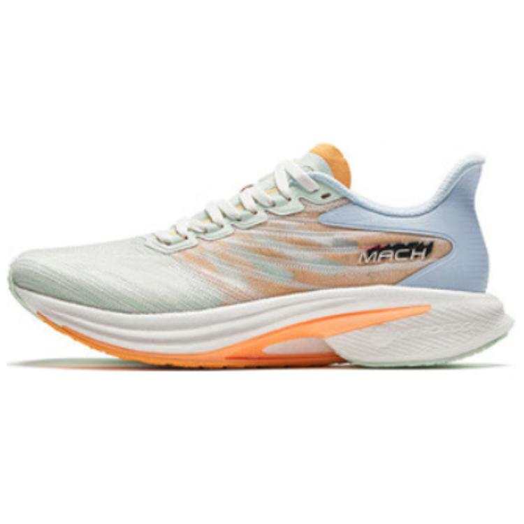 Anta MACH 4.0 Cushioning Slip Resistant Rebound Low top Running Shoes Women's Green Blue Orange