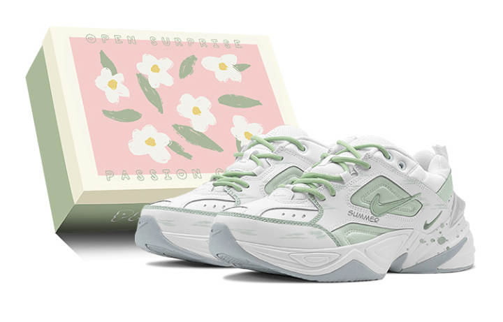 Nike Nike M2K Tekno Textile, Artificial Leather Low top Chunky Sneakers Women's Green