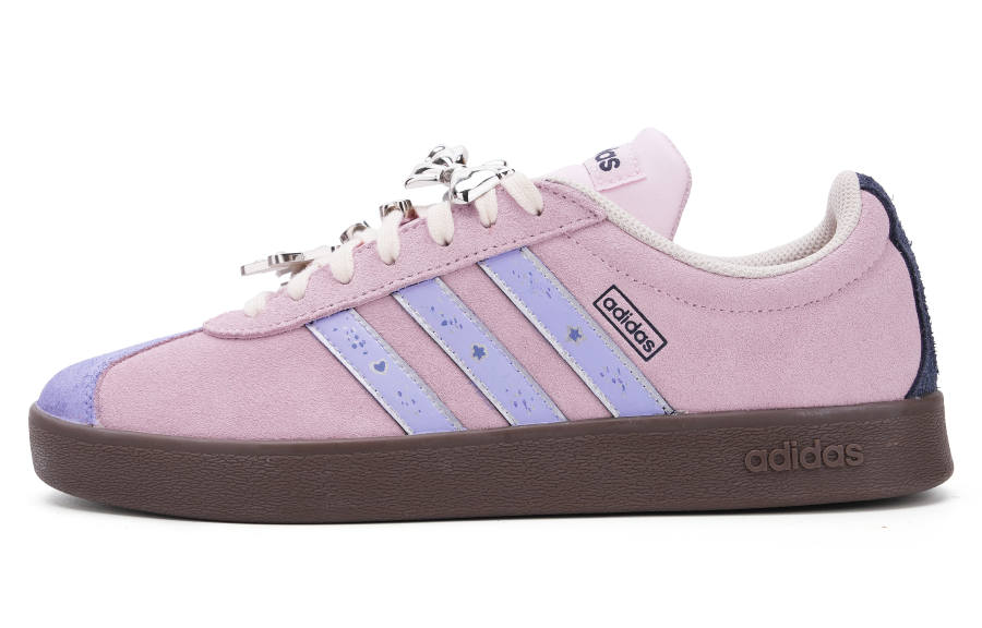 Adidas Adidas VL COURT 2.0 Violet Slip Resistant Abrasion Resistant Low top Skateboard Shoes Unisex Purple