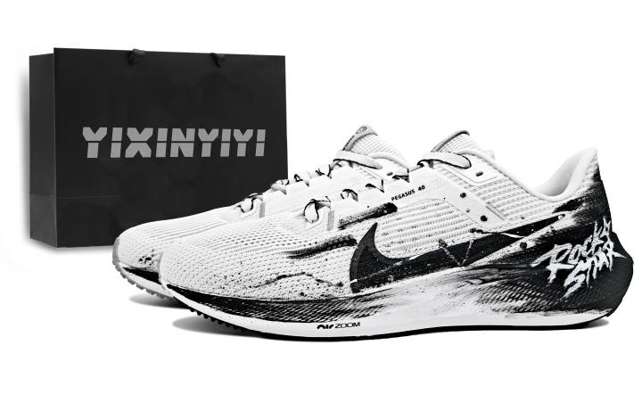 Nike Nike Air Zoom Pegasus 40 Cushioning Abrasion Resistant Breathable Rebound Low top Running Shoes Men's Black White