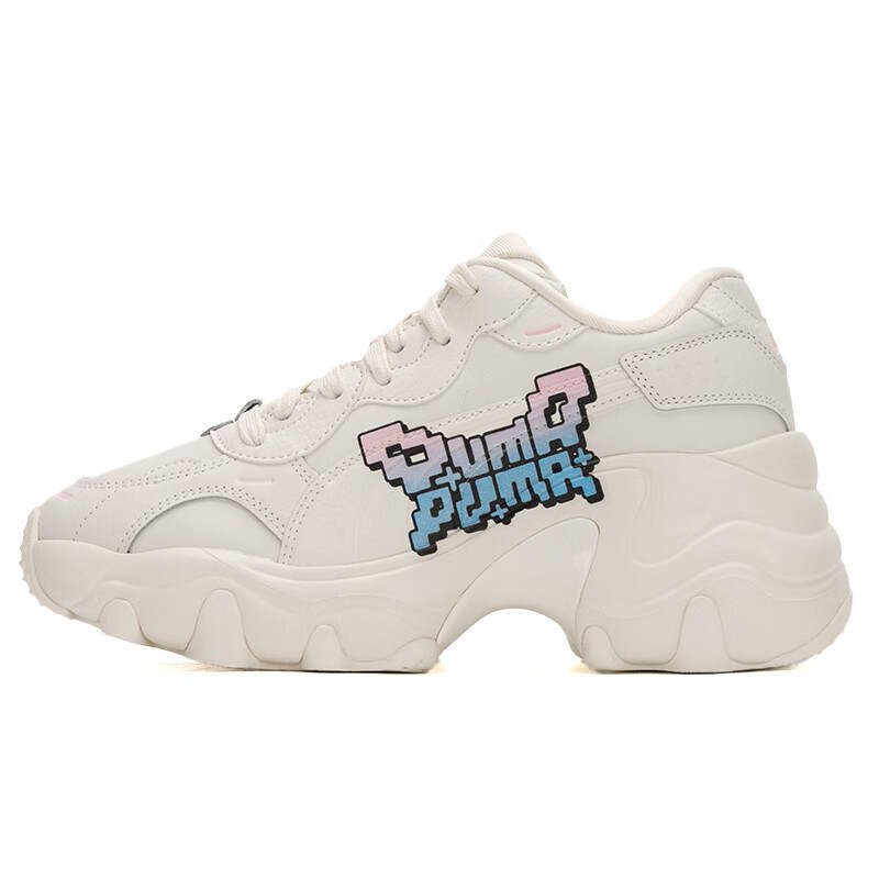 PUMA Pulsar Wedge Slip Resistant Abrasion Resistant Low top Casual Running Shoes Women's White Blue Pink