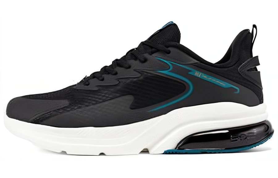 361° Comfortable Cushioning, Wear Resistant Low top Running Shoes Men's Black Cyan