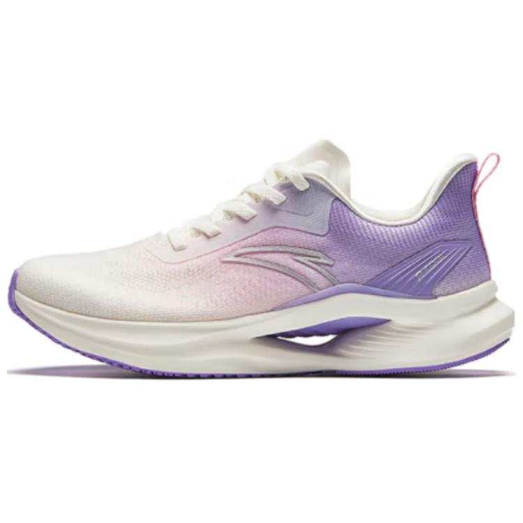 Anta Wind Control Cushioning Slip Resistant Low top Running Shoes Women's White Pink Purple