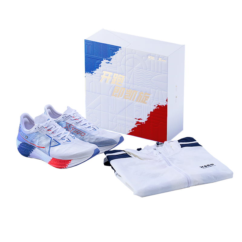 XTEP Running Shoes Men's Low Top New White/Daylight Blue/Laser Red